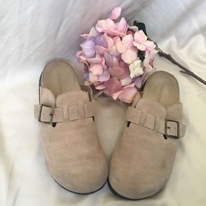 SOLD Tan Suede Mules